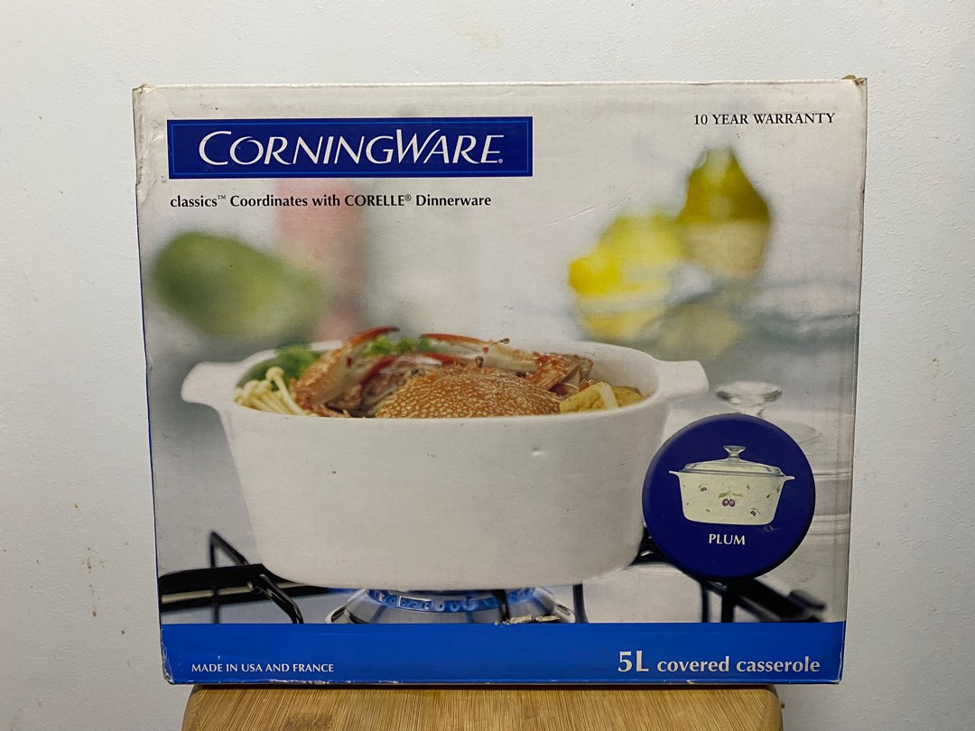 Corningware A-12-PC - Coperchio bianco con manici, 5 l, 25,4 cm, confezione da 4
