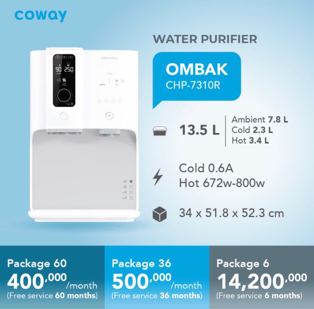 Coway Water Purifier Ombak CHP7310R Pemurni Air, Elektronik, Lainnya