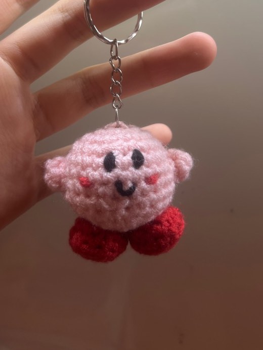crochet kirby keychain, Hobbies & Toys, Stationery & Craft, Handmade
