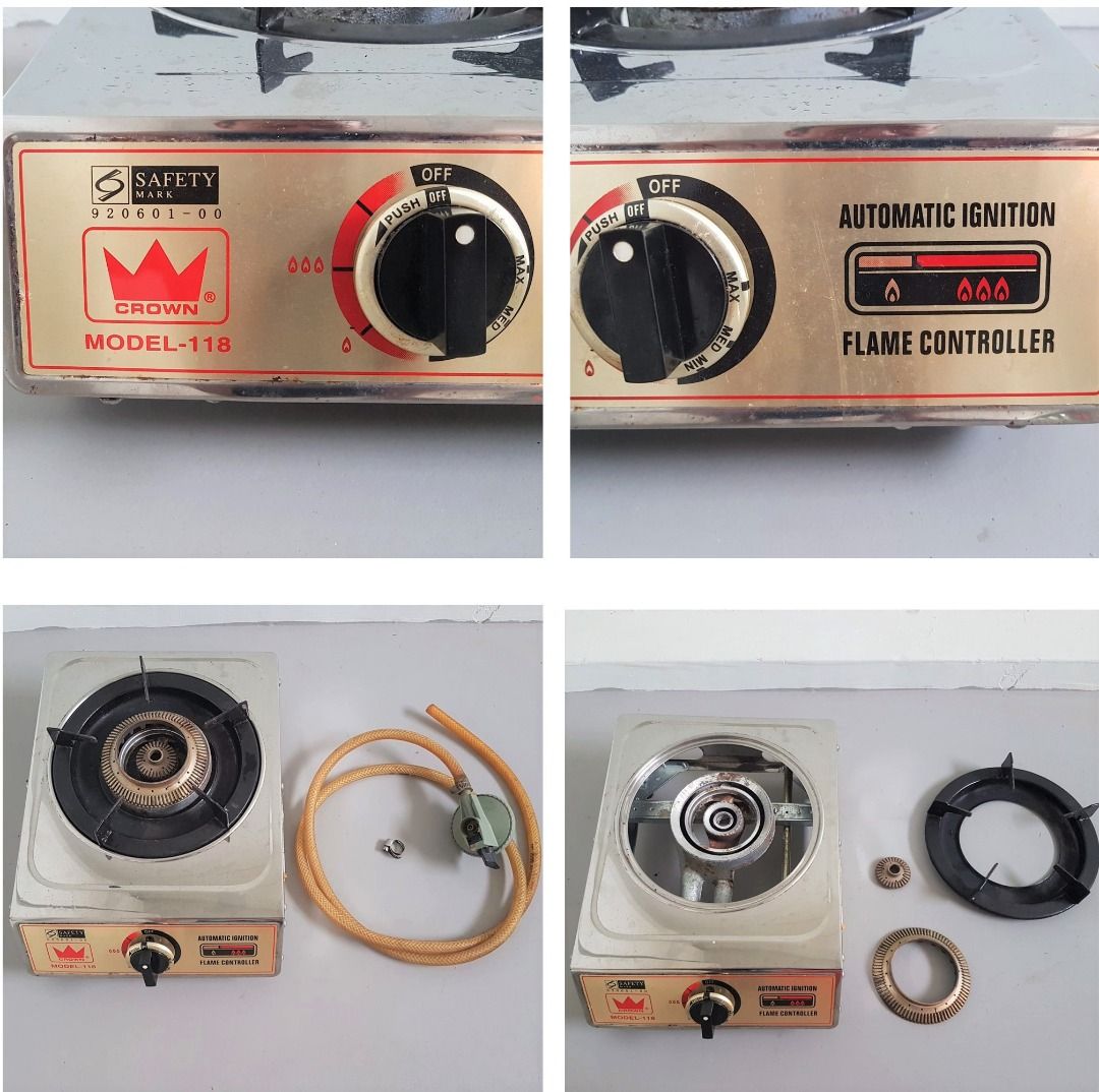 Crown Gas Cooker, Model 118, Single Burner, Automatic Ignition, Flame