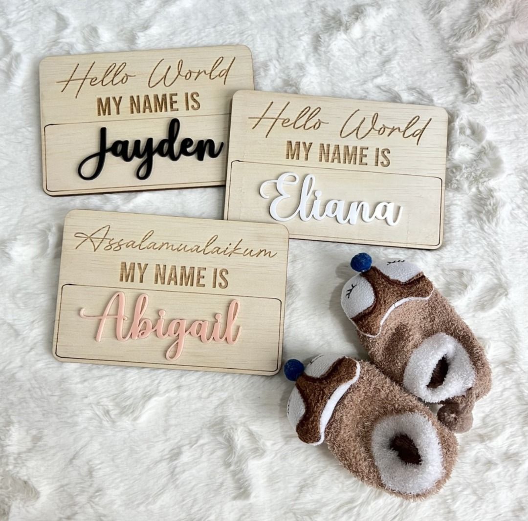 CUSTOM BABY NAME BOARD ACRYLIC TEXT HOSPITAL BOARD ACRYLIC SIGN NEWBORN
