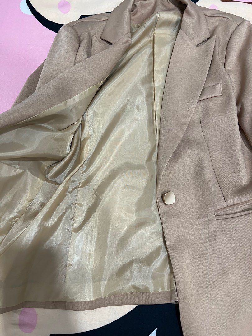 Dark khaki blazer top