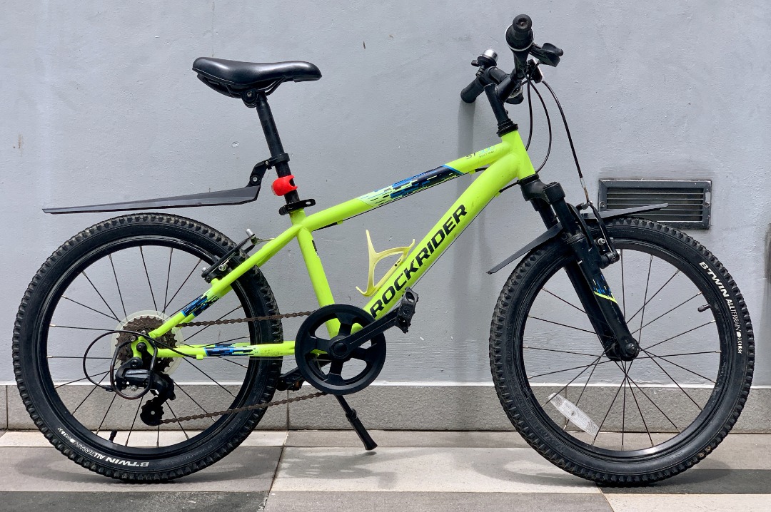 Decathlon Bike Rockrider MTB, 20in, 69Years, Light Green, + Water