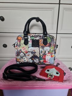 Disney Loungefly Nightmare Before Christmas 2-Way Bag with free Loungefly Chibi Sally Coin Bag & TNBC Long Wallet