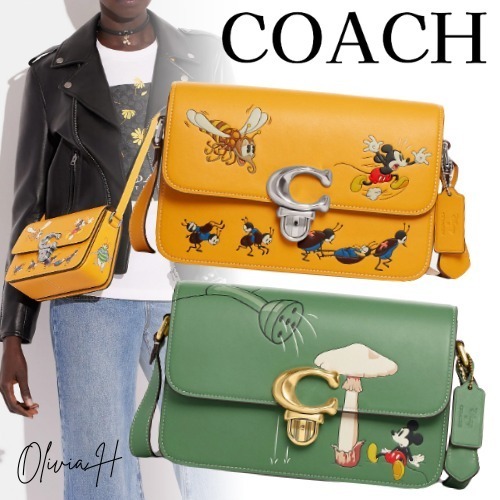 Disney X Coach Studio Shoulder Bag With Mickey Mouse And Bugs Mickey Mouse And Watering Can Women Crossbody Sling Bag Women s Fashion Bags Wallets Shoulder Bags on Carousell