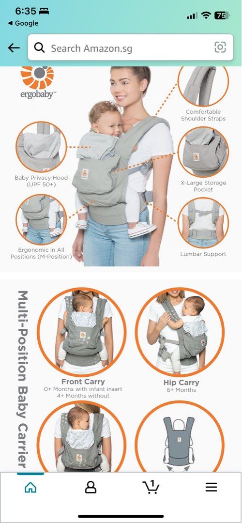 Ergobaby original on sale 3 position