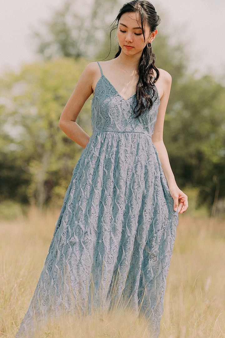 Fashmob FM Strap Mesh Floral Wrap Tessa Lace Midi Maxi Dress in Blue Wedding Dinner Date Chinese New Year CNY LNY, Women's Fashion, Dresses & Sets, Dresses on Carousell Fashmob FM Strap Mesh Floral Wrap Tessa Lace Midi Maxi Dress in Blue Wedding Dinner Date Chinese New Year CNY LNY, Women's Fashion, Dresses & Sets, Dresses on Carousell