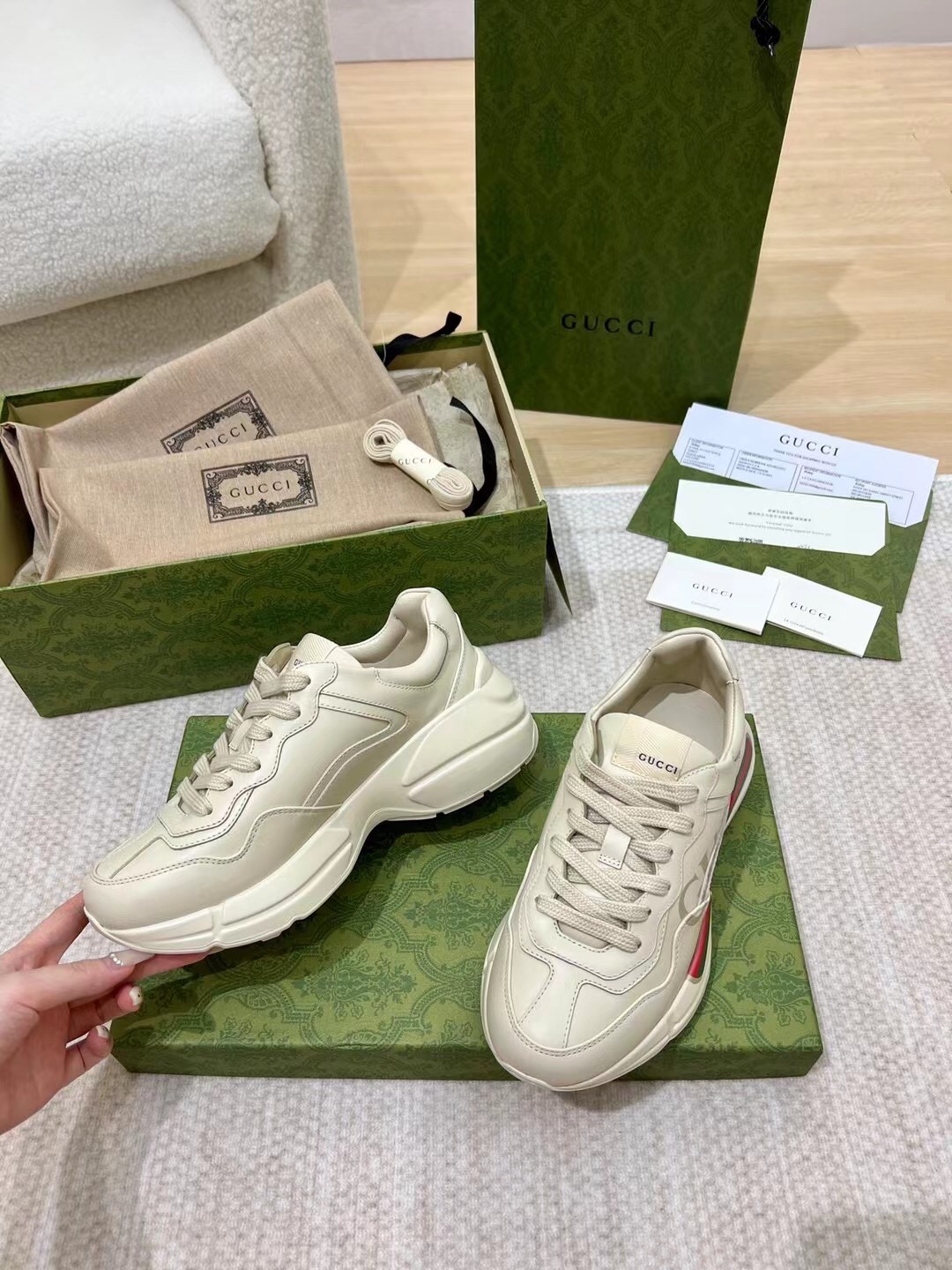 gucci Rhyton shoes, Luxury, Sneakers & Footwear on Carousell