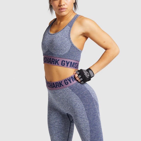 Gymshark Flex Sports Bra and Leggings - Navy Marl/Purple (S), Women's  Fashion, Activewear on Carousell