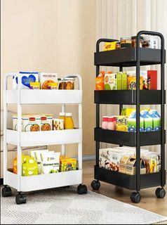 Heightened Widened Increase Capacity Movable Storage Rack Trolley Multifunction Home Kitchen Storage