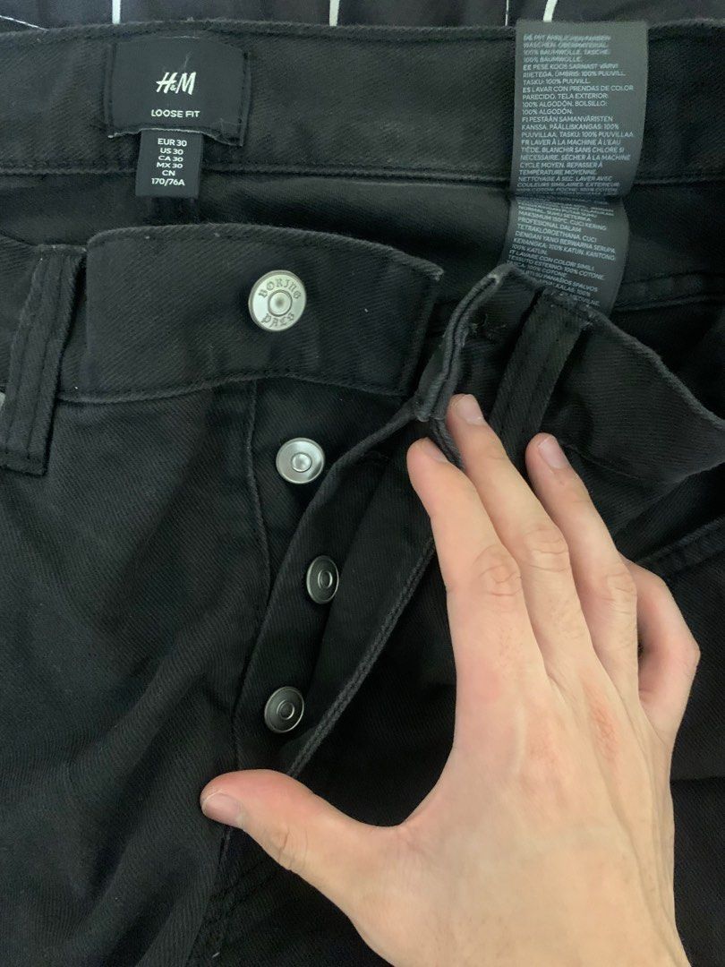 H&m black store jeans mens