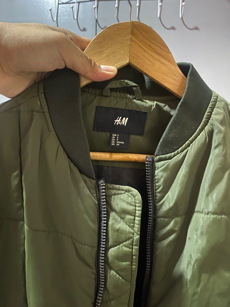 H&m green jacket online mens