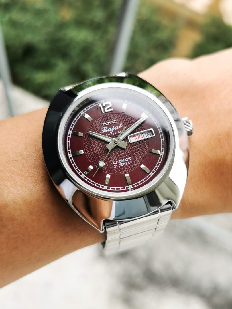 HMT Rajat Supreme Maroon Men s Fashion Watches Accessories