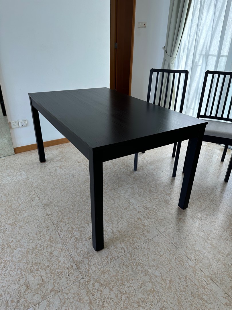 IKEA Black Dining Table, Furniture & Home Living, Furniture, Tables