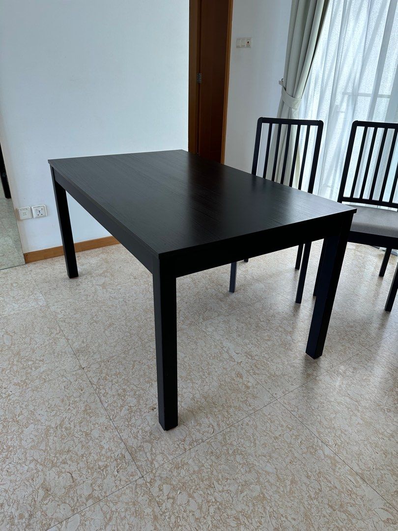 IKEA Black Dining Table, Furniture & Home Living, Furniture, Tables