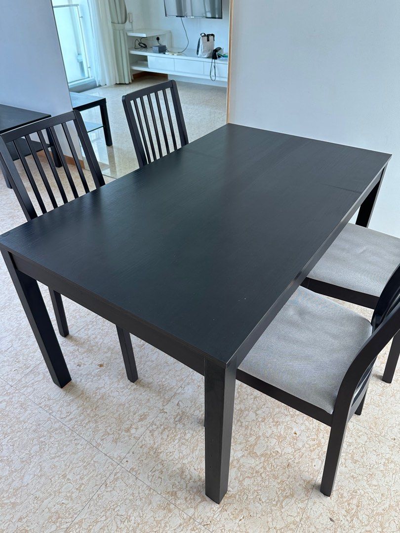 IKEA Black Dining Table, Furniture & Home Living, Furniture, Tables