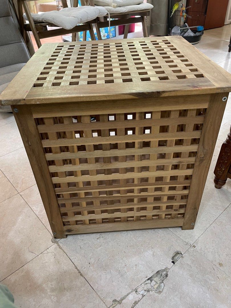 Ikea Hol side table/ storage box 50cm, Furniture & Home Living