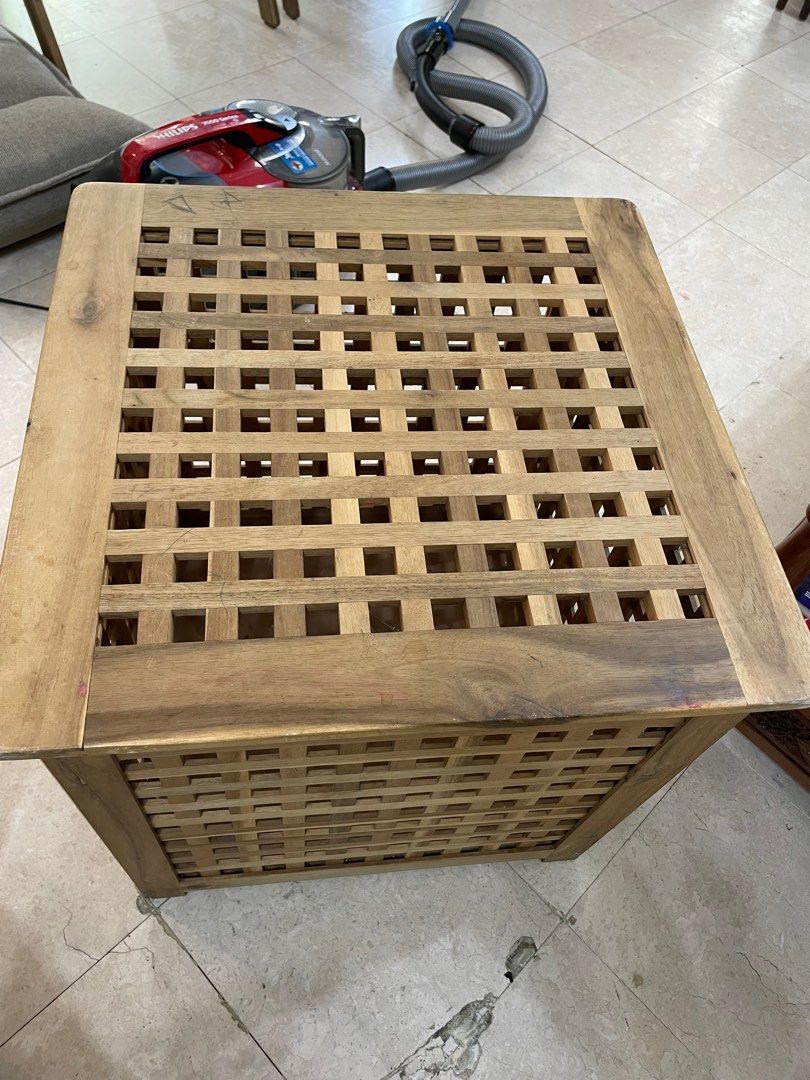 Ikea Hol side table/ storage box 50cm, Furniture & Home Living