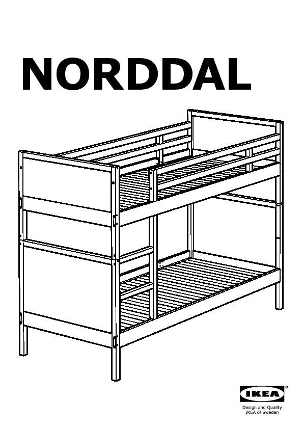 Ikea Norddal Bunk Bed (Double Decker Bed), Furniture & Home Living