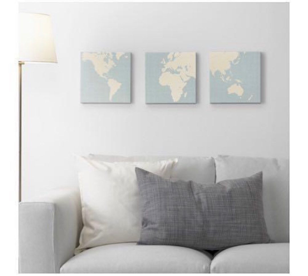 IKEA Set of 3 World Map Wall Decor, Furniture & Home Living, Home Decor
