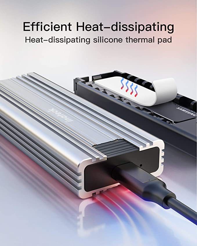 Inateck M.2 NVMe Enclosure, USB 3.2 Gen 2 with 10Gbps Transmission, M.2