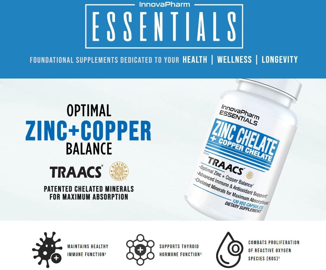 INNOVAPHARM ZINC CHELATE + COPPER CHELATE (120 VEGGIE CAPSULES), Health