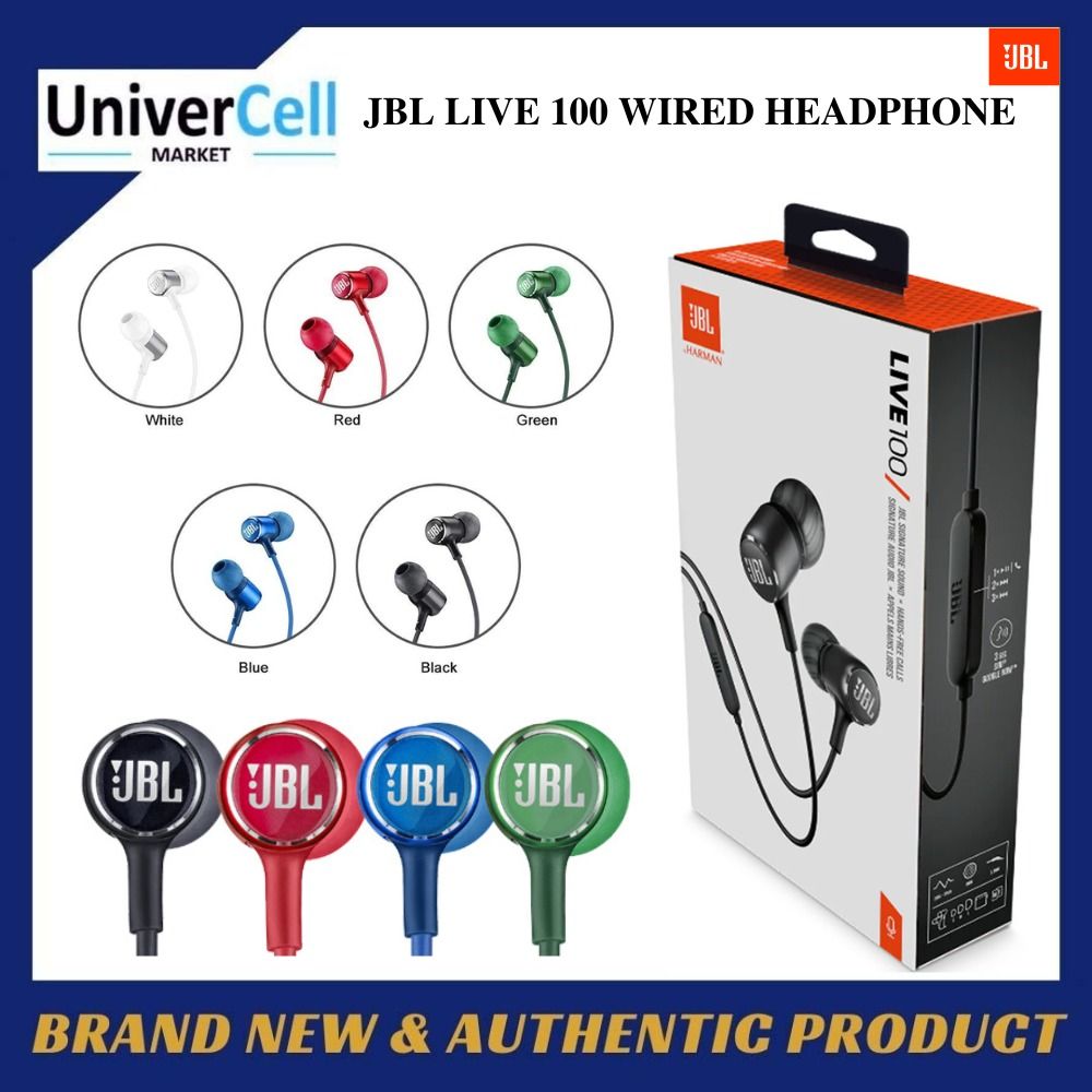 JBL Live 100 Wired Headphones Brand New With Warranty Same Day