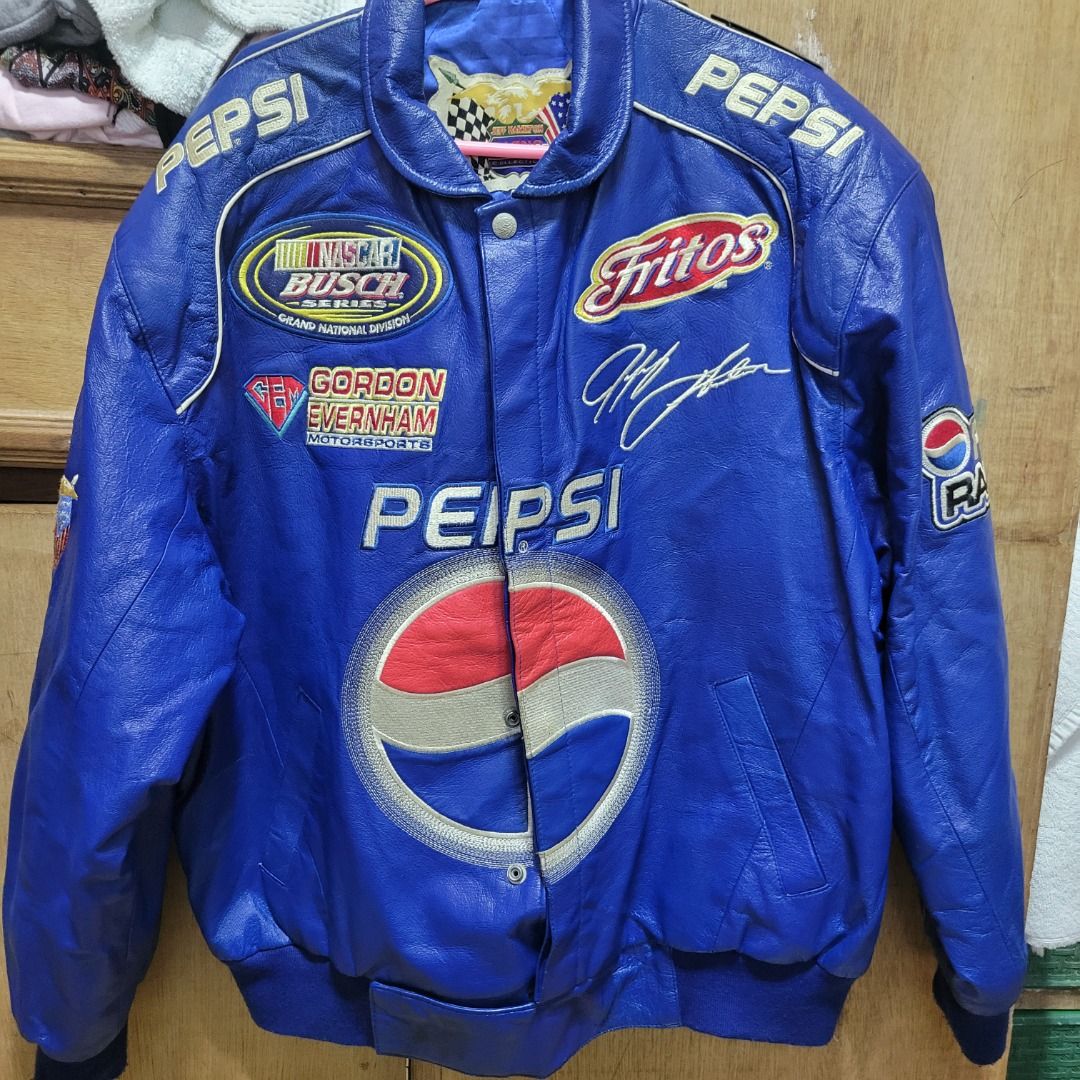 Vintage NASCAR Racing Jacket 90s Leather Jeff Hamilton FLAWED 