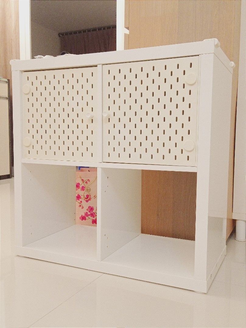 ❤ ikea white kallax malm tv console cabinet cupboard drawer shelf