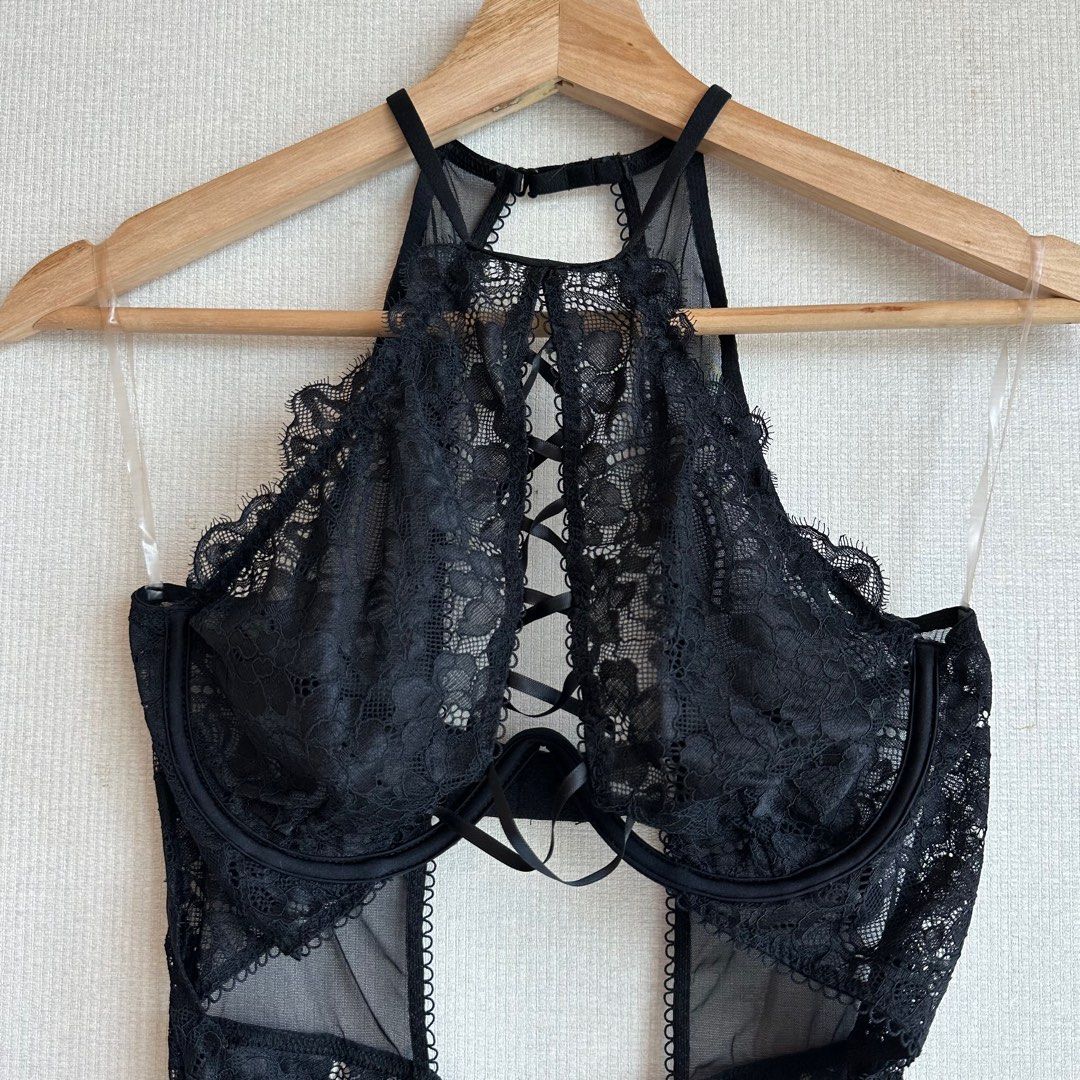 Lace Bodysuit, Women's Fashion, Tops, Other Tops on Carousell