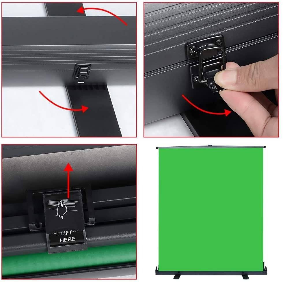 Leadwin Green Screen Backdrop Pull-up Style Portable Collapsible ...