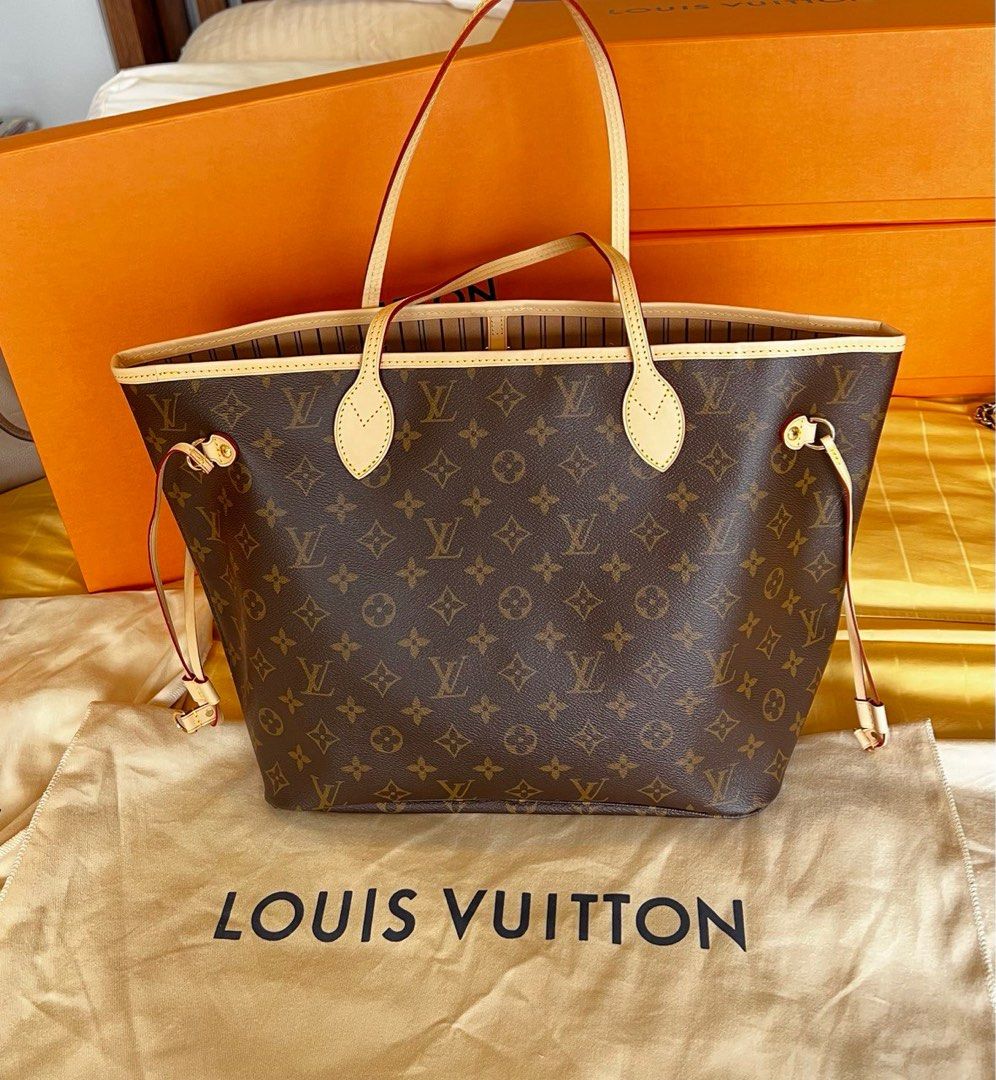 LV Neverfull MM (Monogram) Beige, Women's Fashion, Bags & Wallets, Tote  Bags on Carousell