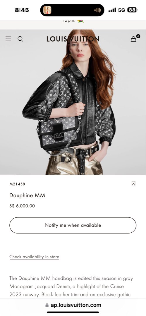 Louis Vuitton Monogram Denim Dauphine MM M59631