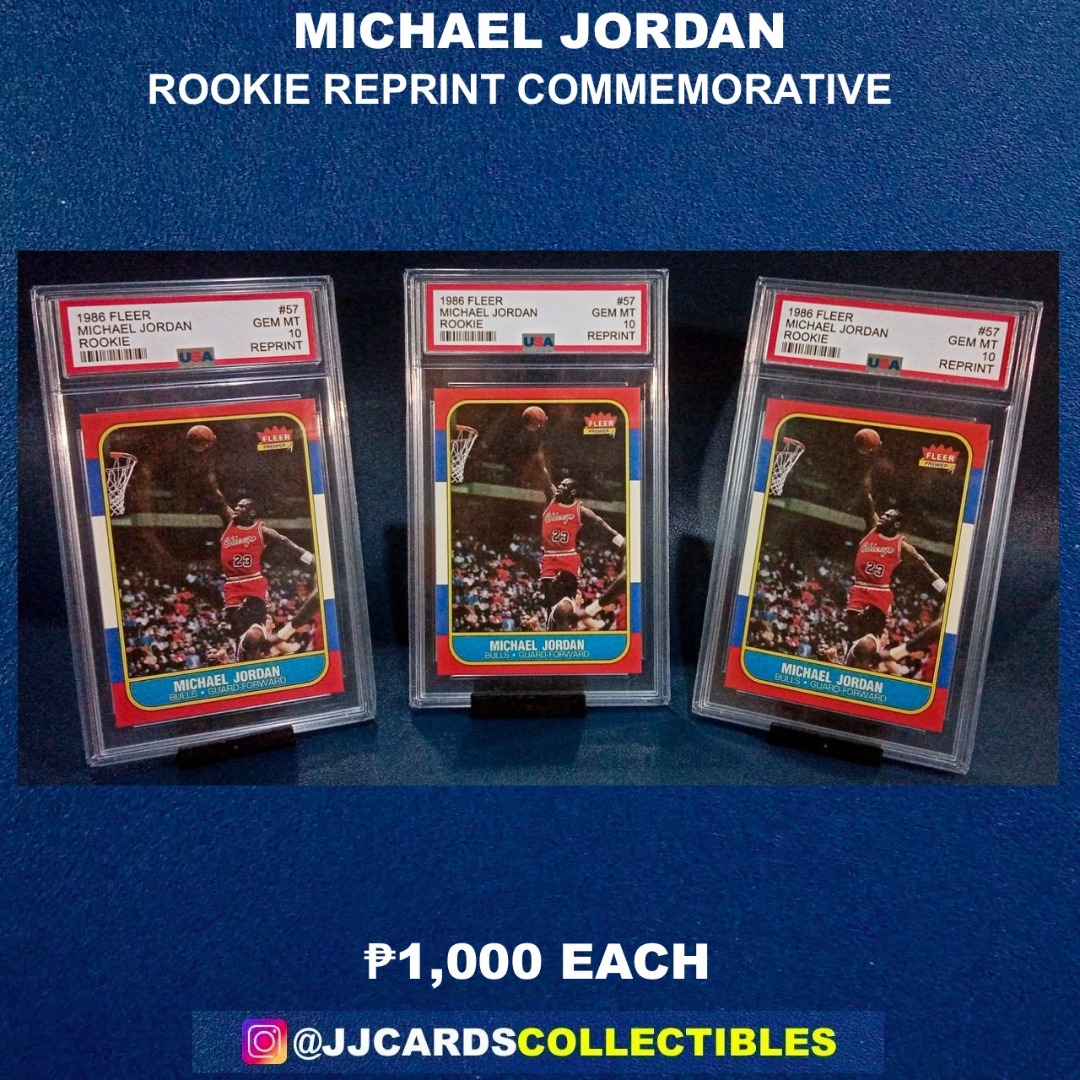 Michael Jordan Rookie Reprint Commemorative NBA Cards Php 1,000 Each ...