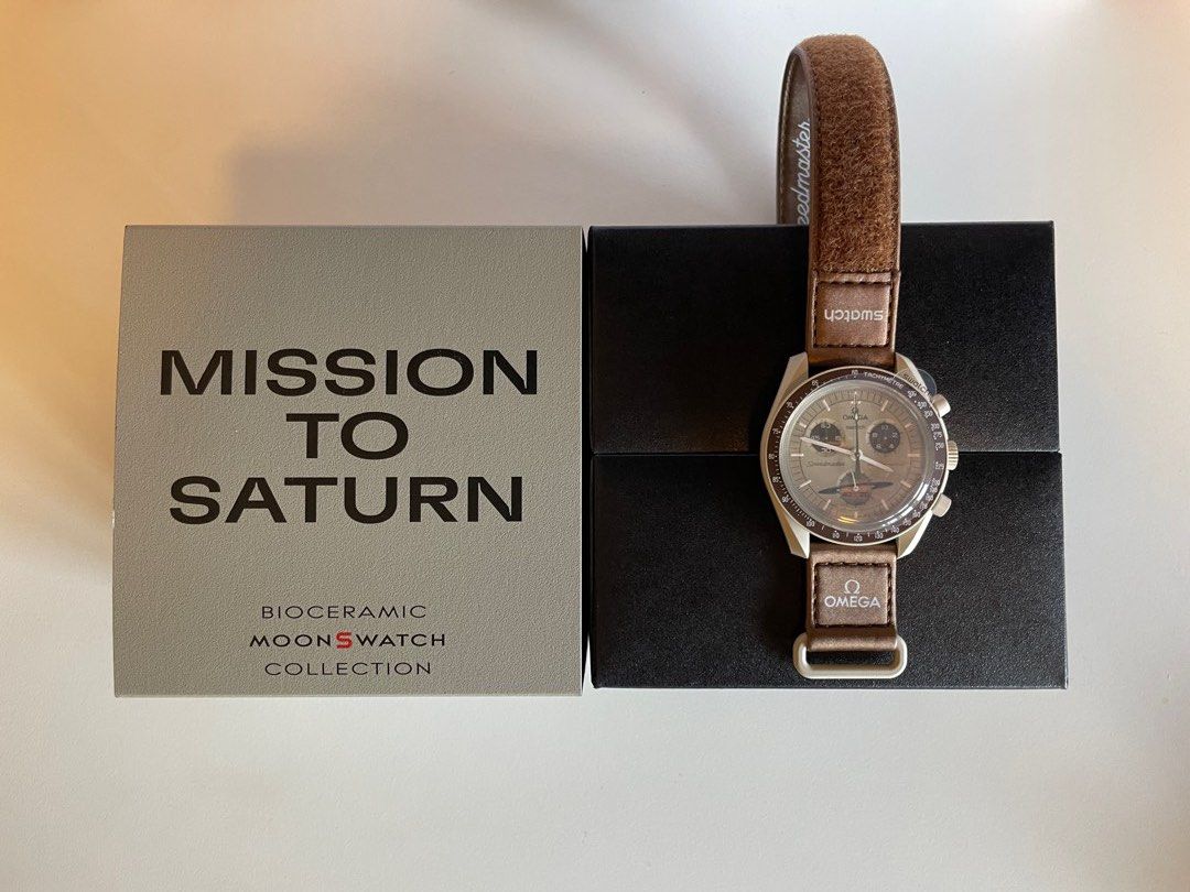 MoonSwatch omega x Swatch Mission to Saturn   , 名牌, 手錶- Carousell