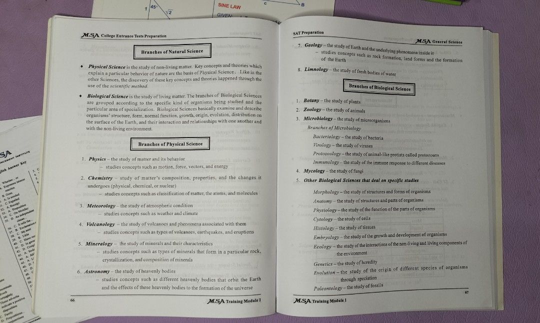 MSA College and SAT Reviewer (Category: Textbooks) located in Antipolo. Submitted by trish.0811 (Listing ID 1230914490, Image 3). Description: Quality: 8.5/10, covers are a bit faded but the text and paper inside is still in mint condition, some pencil marks for answers Inclusions: • 7 module books of practice tests • Answer Key • Trigonometric Function & Identity Card • Math Formula Booklet • Comprehensive English Handbook 🎉PRICE IS NEGOTIABLE.