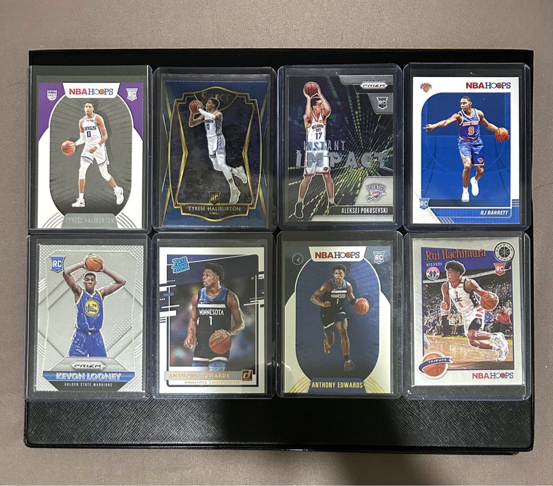 NBA rookie cards Anthony Edwards, Kevin Looney, Tyrese Halliburton