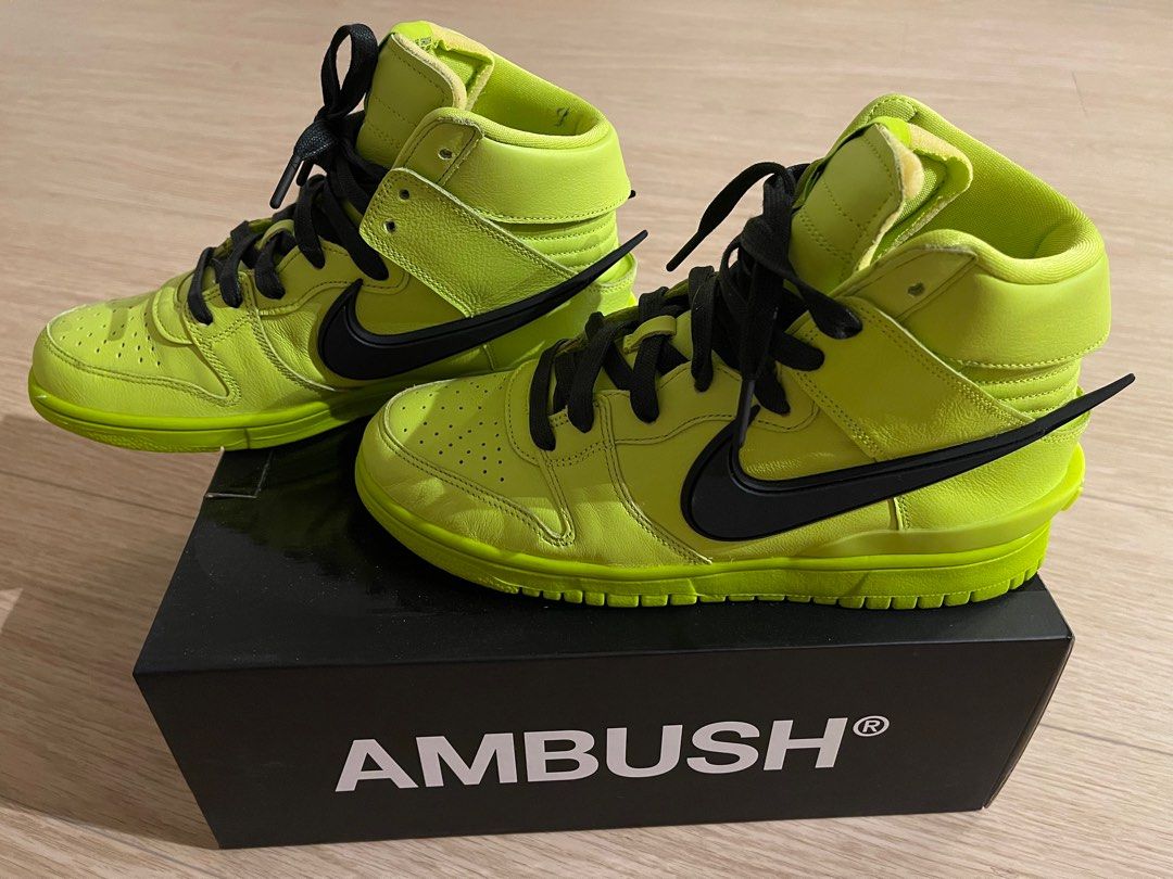 ambush x nike dunk high flash lime