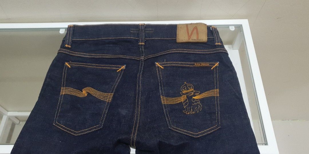 Nudie jeans tilted tor dry Royal Embo Men s Fashion Bottoms