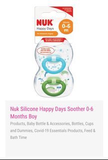 NUK Silicone Happy Days Soother/ Pacifier (0-6months)