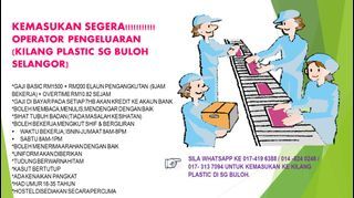 Operator Pengeluaran (Kilang Plastic) - Lokasi di Sungai Buloh