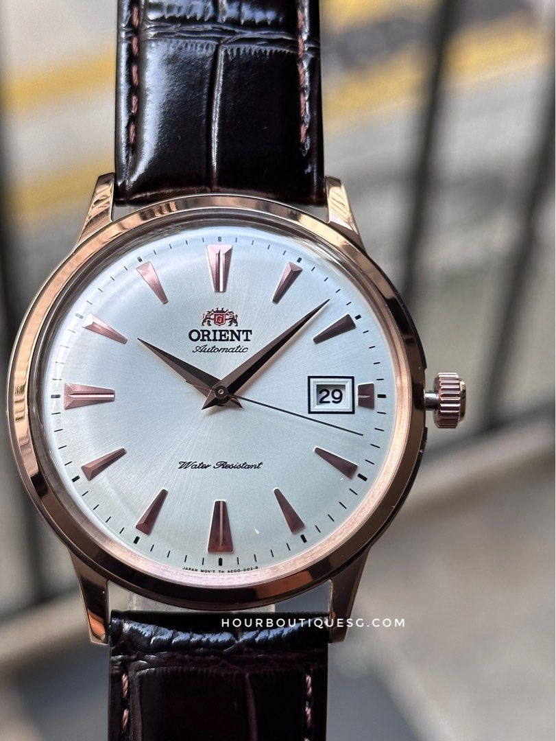 Orient rose gold watch sales
