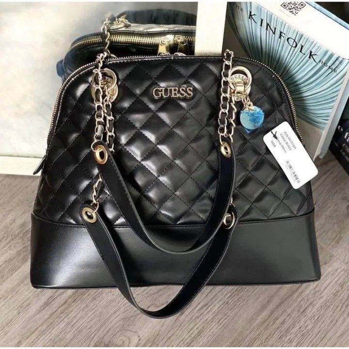 ORIGINAL GUESS ILLY DOME SATCHEL SHOULDER BAG, Women's Fashion, Bags