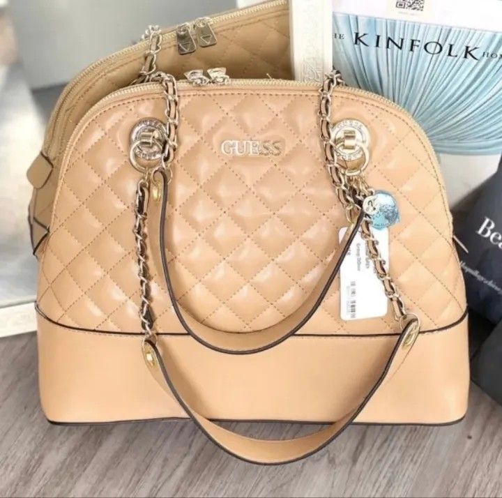 ORIGINAL GUESS ILLY DOME SATCHEL SHOULDER BAG, Women's Fashion, Bags