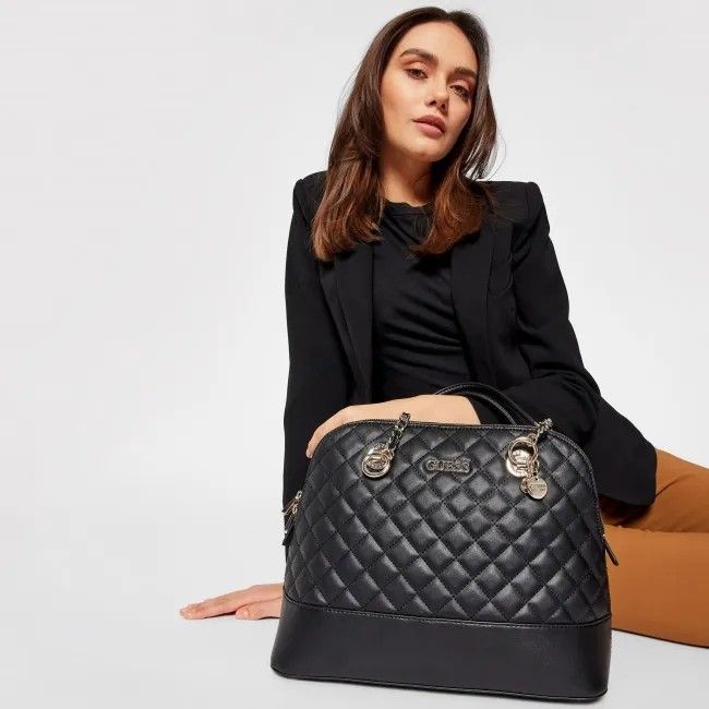 ORIGINAL GUESS ILLY DOME SATCHEL SHOULDER BAG, Women's Fashion, Bags