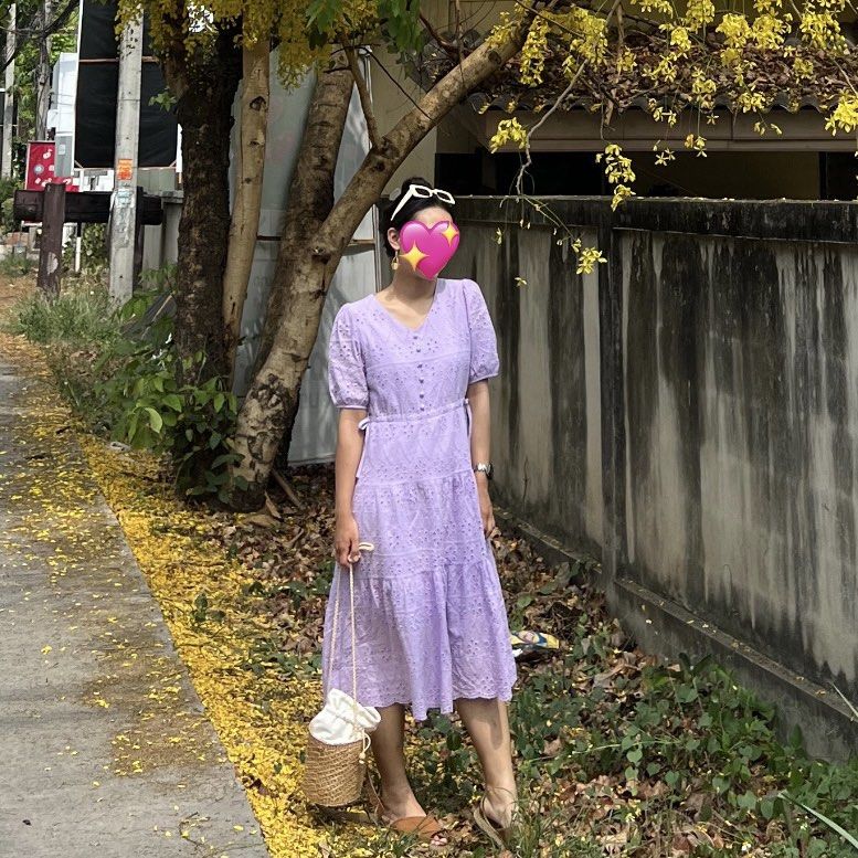 Purple lace hotsell midi dress