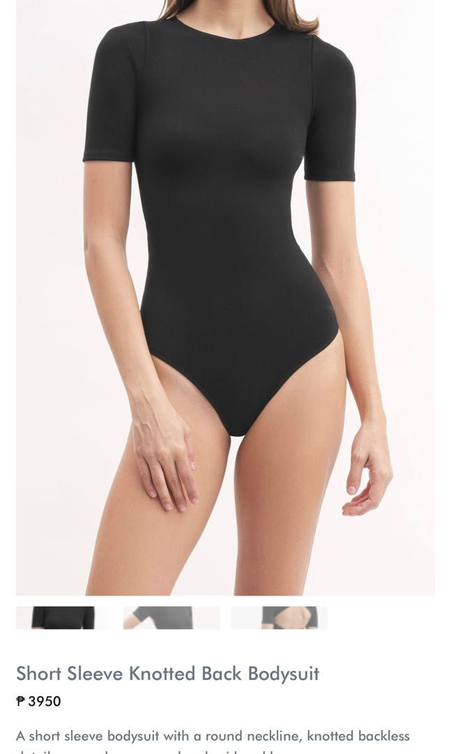 PATTON STUDIO Short Sleeve Knotted Back Bodysuit (XS) (Category: Others Tops) located in Quezon City. Submitted by michaelacd (Listing ID 1230917784, Image 2). Description: PATTON STUDIO Short Sleeve Knotted Back Bodysuit in black size: XS (will probably fit w23-25 best) - brand new but already washed so the tag’s already detached - ordered online and paid extra 400 for same day shipping - super cute!! RFS: it’s too tight for my liking. Please bu