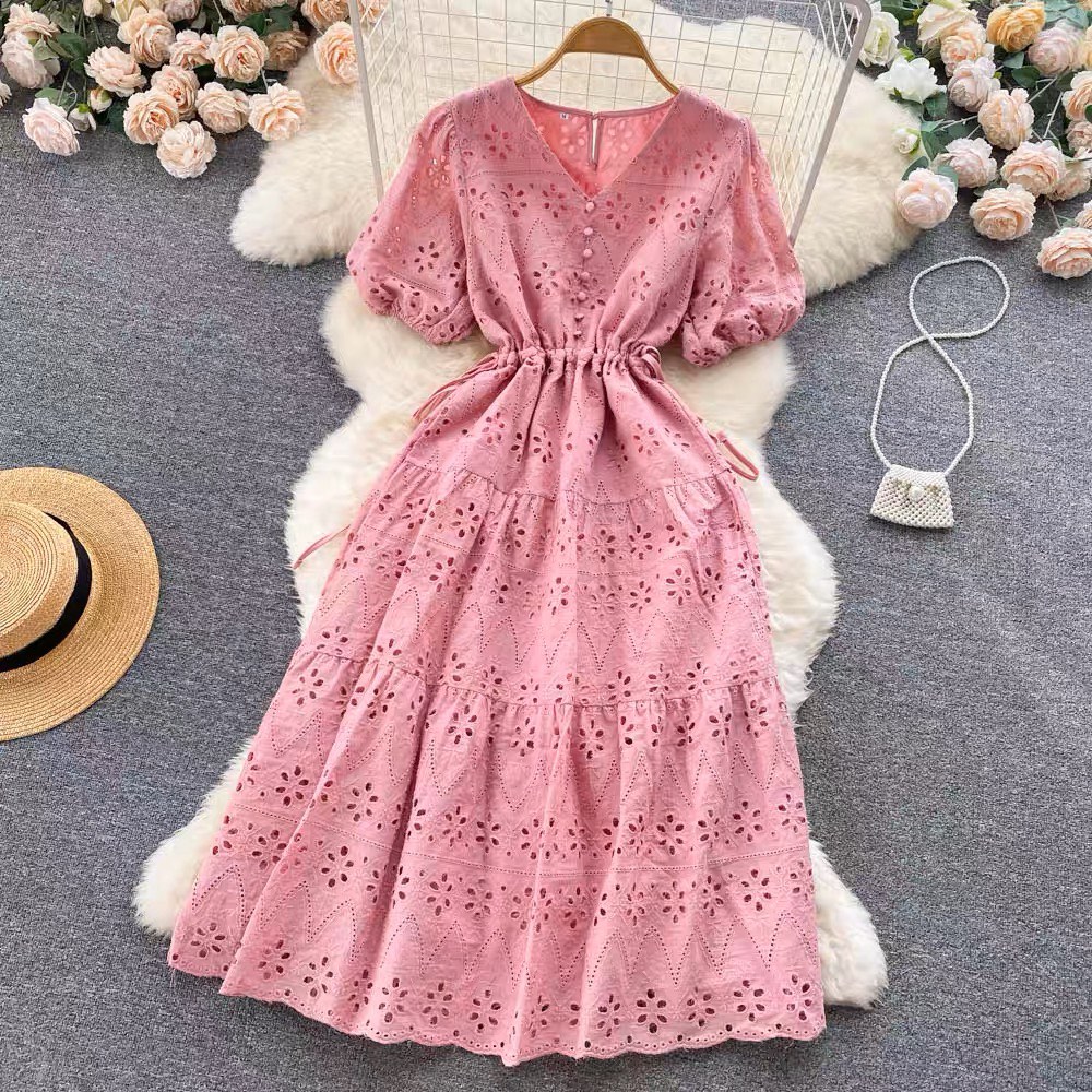 Peach sales eyelet dress