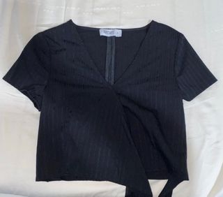 Playdress black wrap top