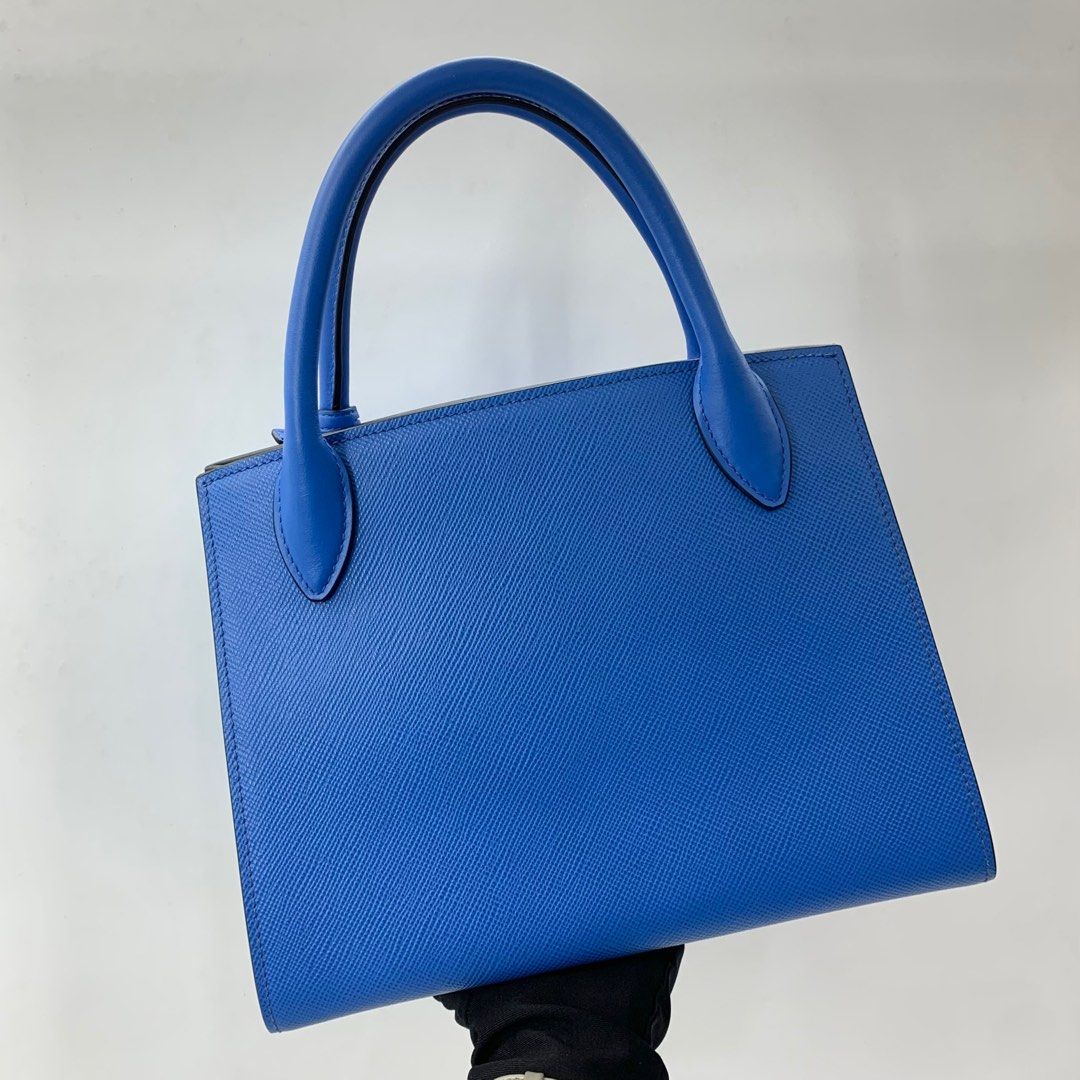 PRADA 1BA156 MONOCHROME BLUE SAFFIANO LEATHER W CARD 2WAY HAND